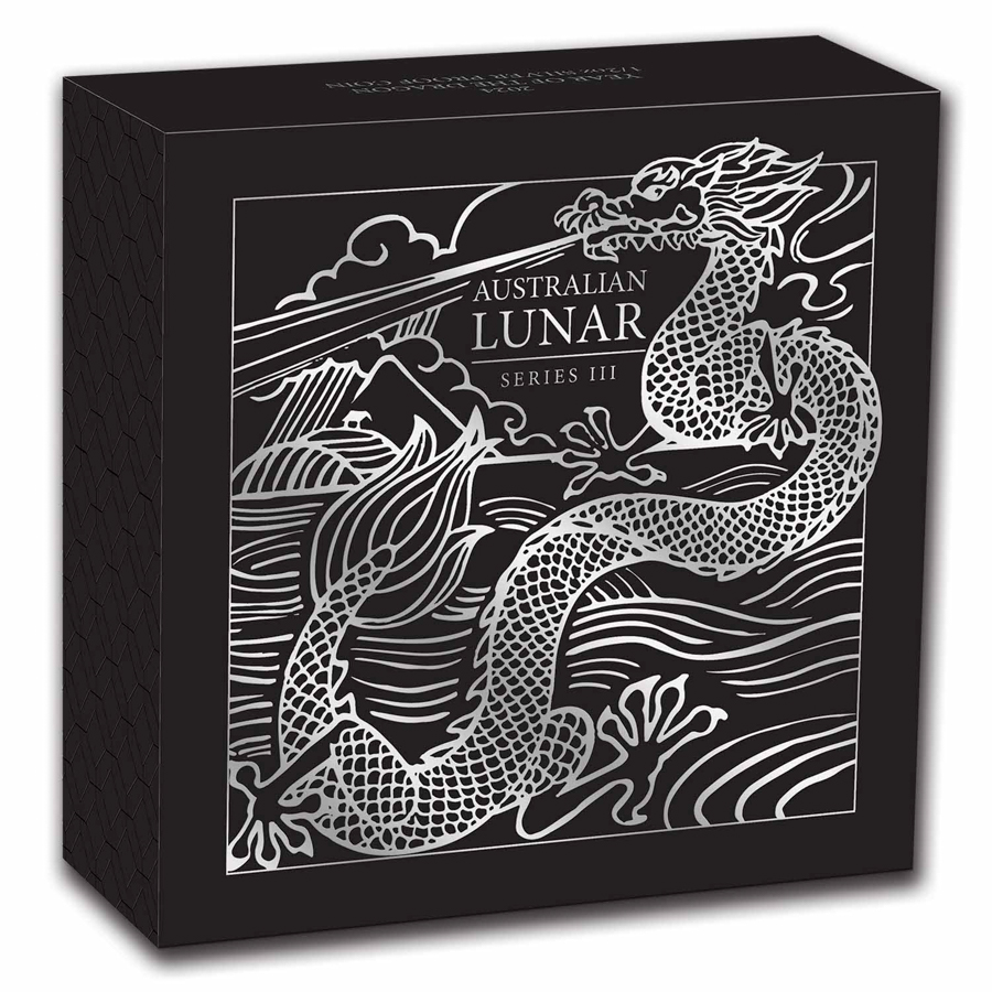 2024 Australia 1/2 oz Silver Lunar Dragon Proof (w/Box & COA